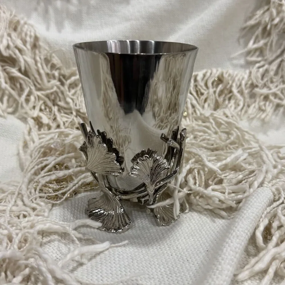 Michael Aram Ginkgo Bud Vase Stainless Steel 4.5'' NEW